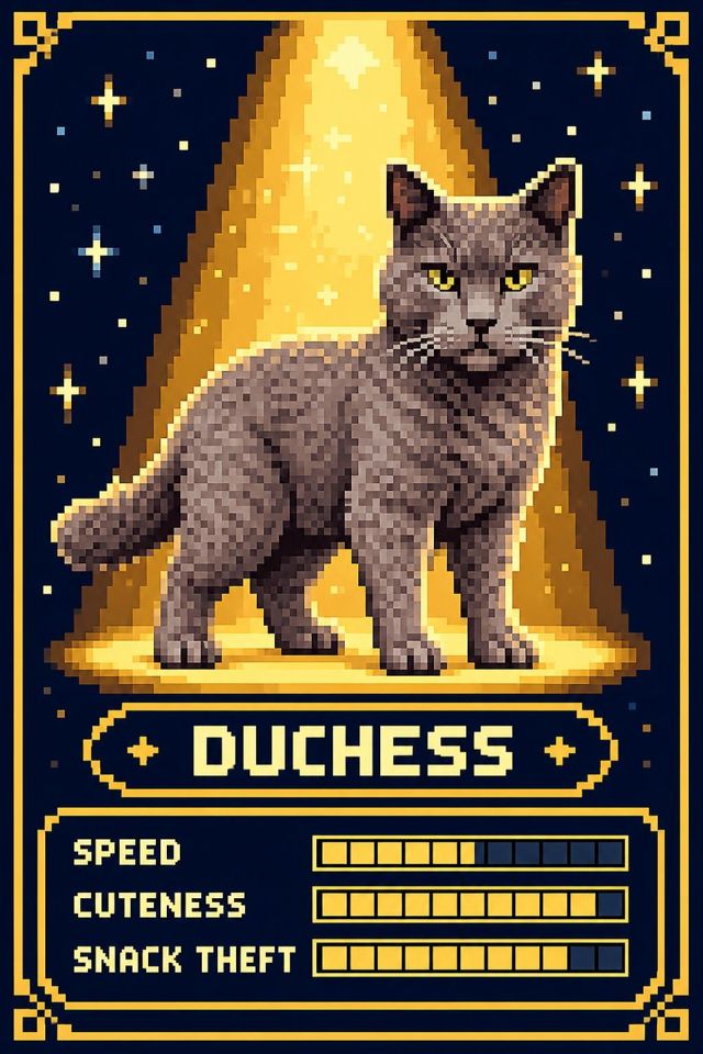 Pixel art pet portrait example: Player One
