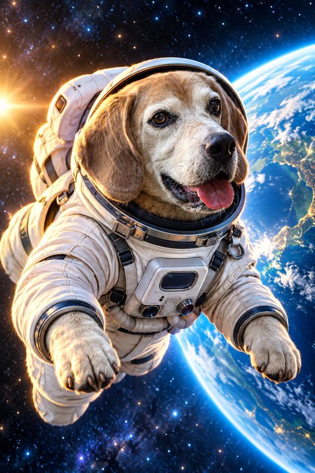 The same beagle as an astronaut