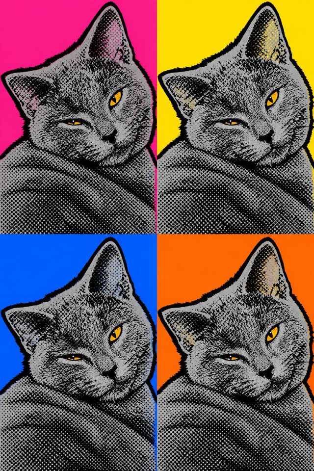 Pop art pet portrait example: Pop Art Star