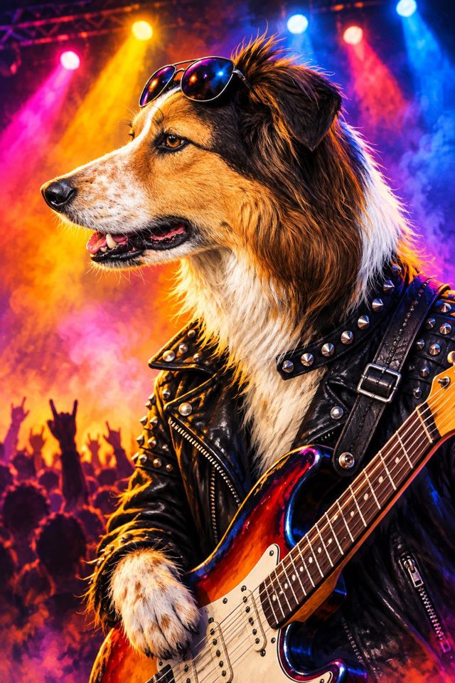 Rock star pet portrait example: Rock Star