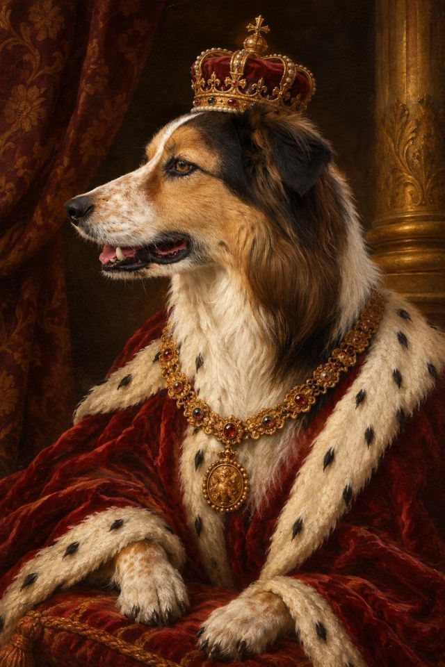 Royal pet portrait example: Their Royal Highness