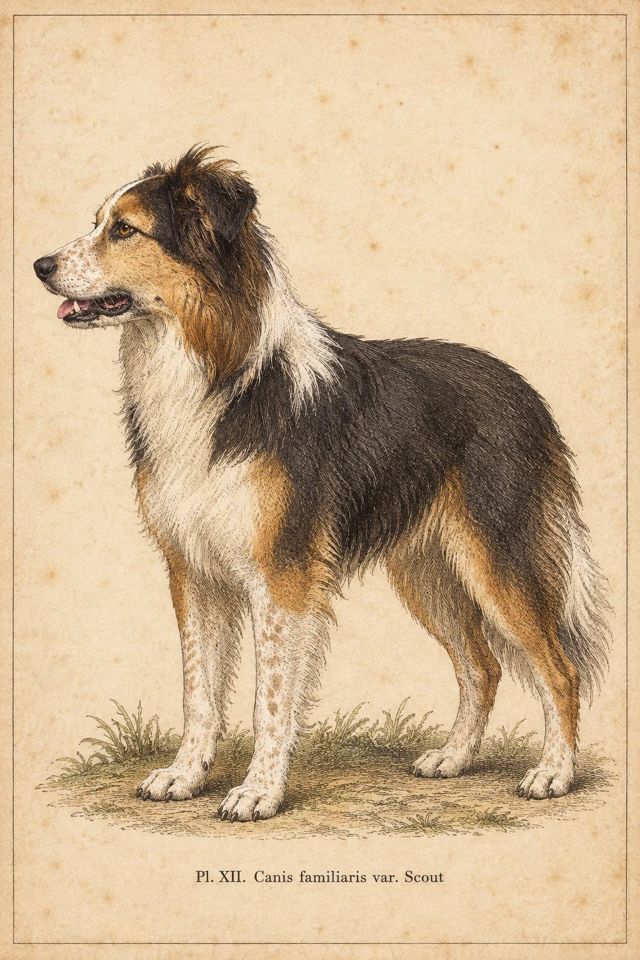 Vintage illustration pet portrait example: Rare Specimen